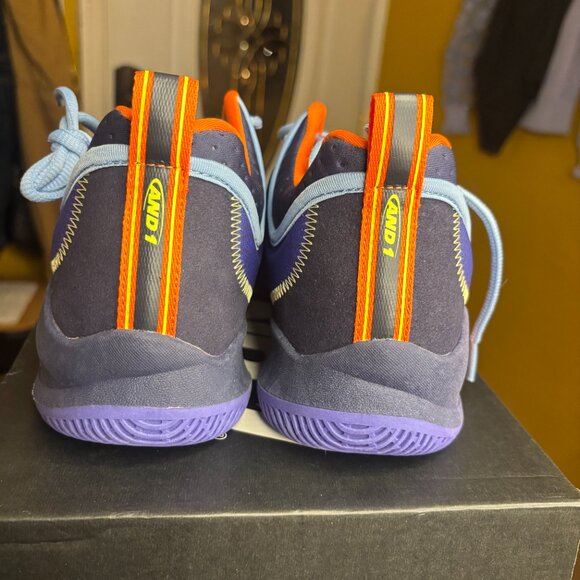 AND1 Delta TPR Basketball Sneakers Men’s 9 | Blue Purple Orange | New w/ Box - Picture 3 of 7